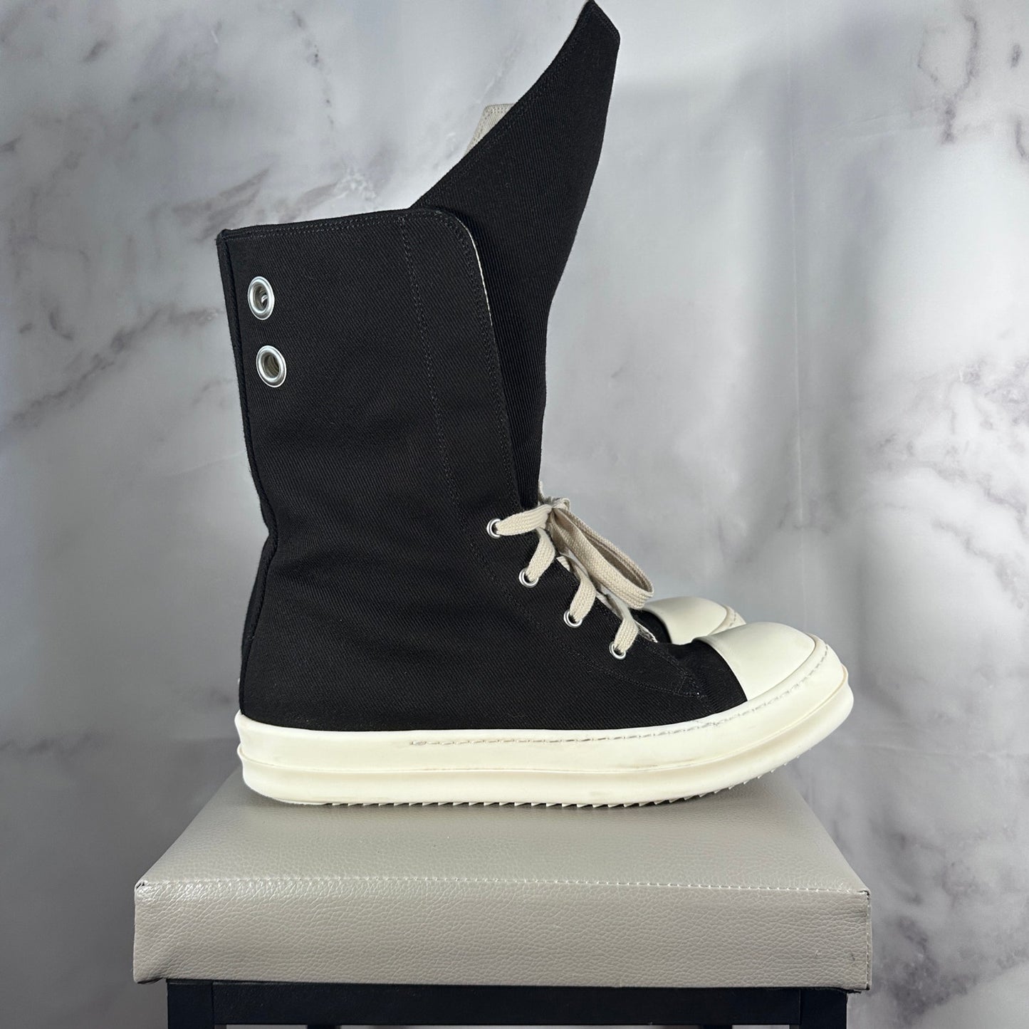 Rick Owens DRKSHDW Boot Sneak Ramone Black/Milk