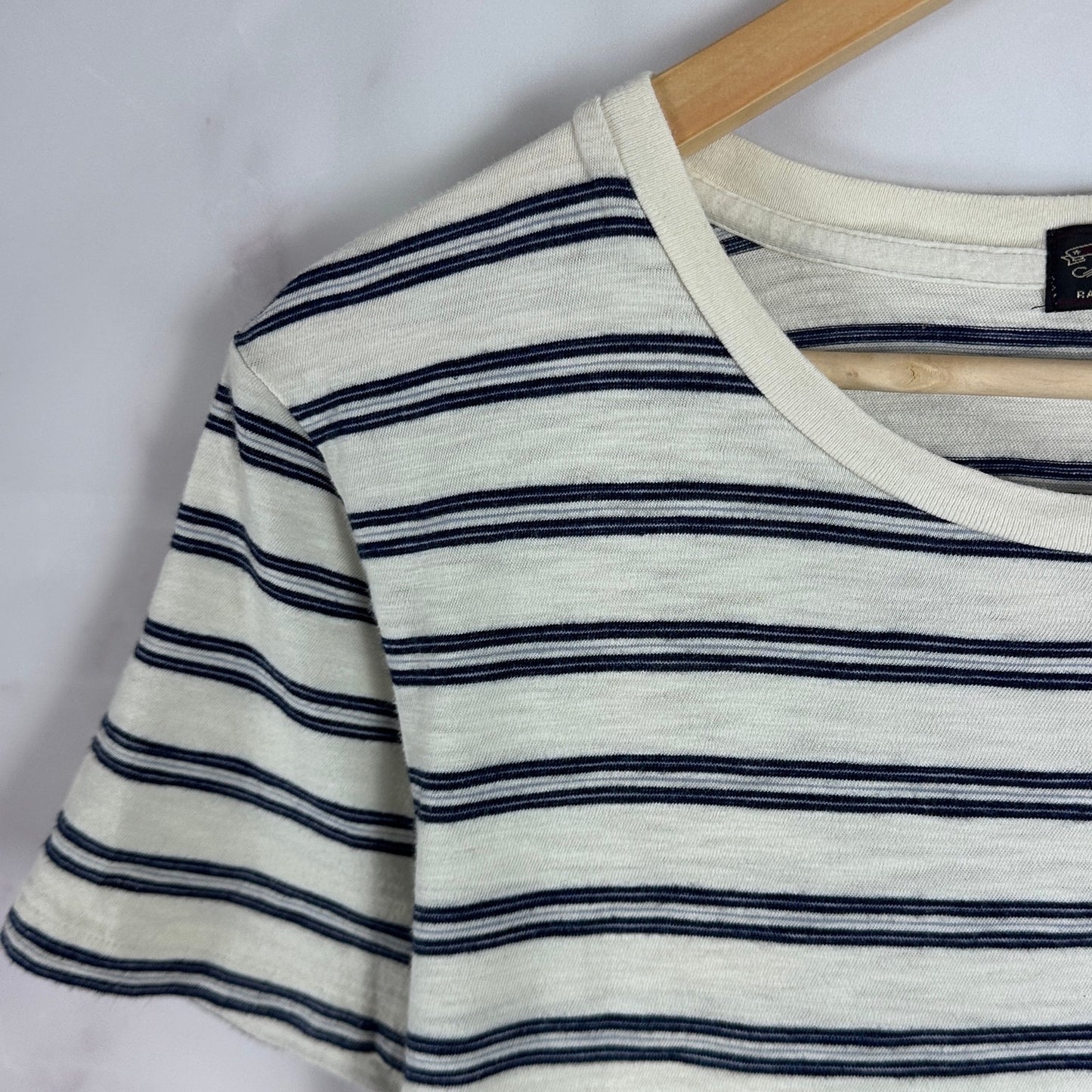 RRL White/Blue Striped Tee
