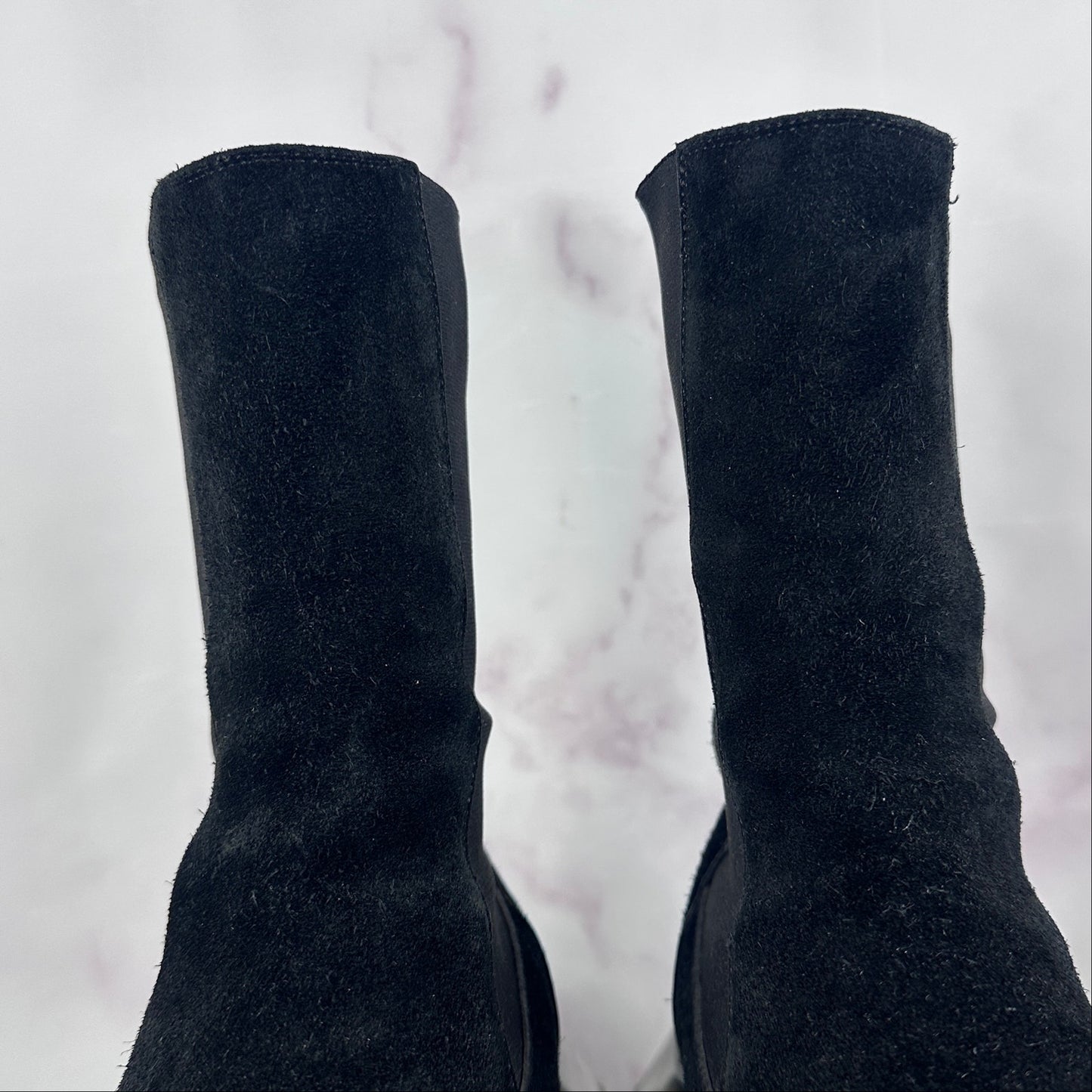 Rick Owens Black Suede Bozo Beatle Tractor Boot
