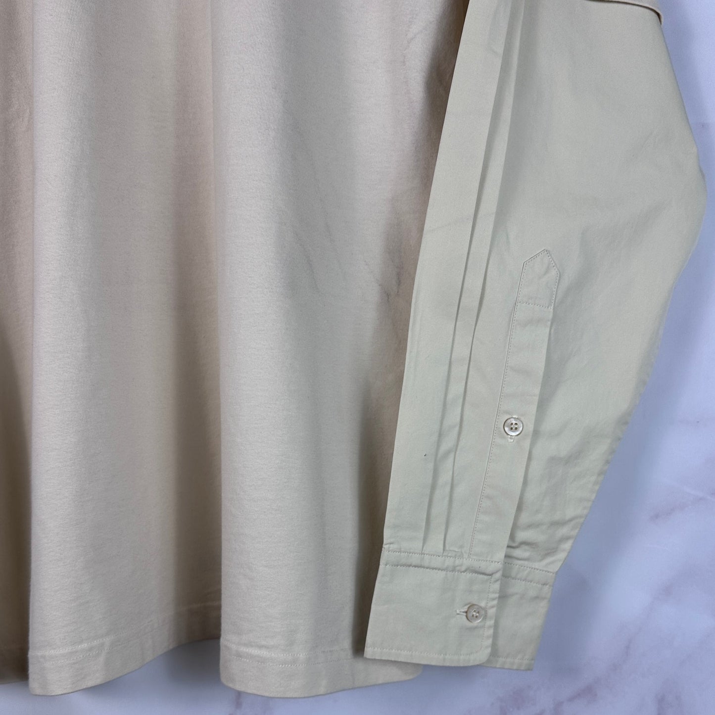 Balenciaga F/W22 Hybrid Layered Cream Longsleeve Shirt