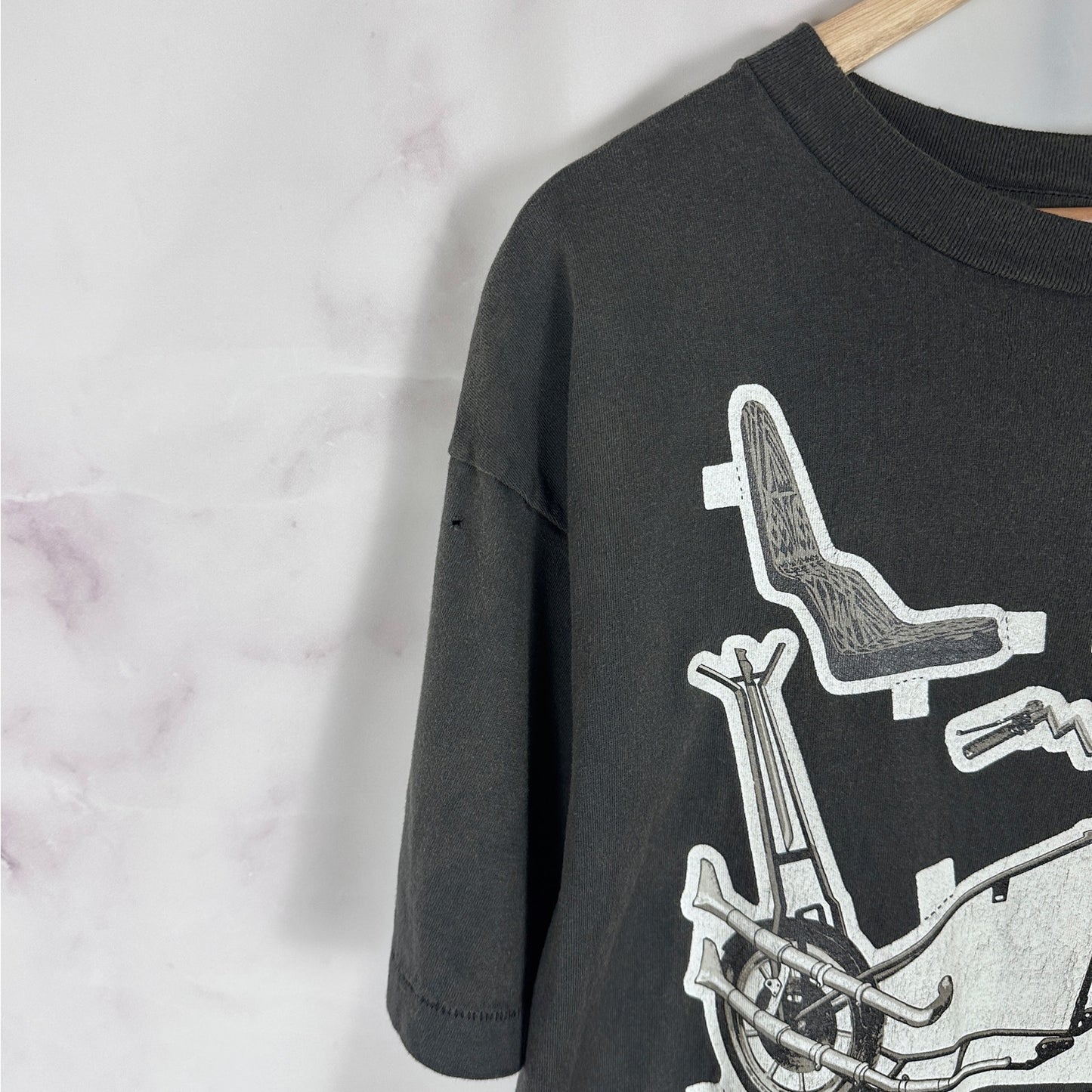 Saint Michael x Neighborhood ‘Saint Hood’ Grey Motorcycle Tee