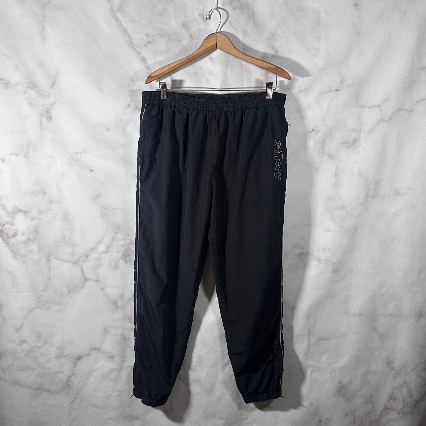 Stussy Black Logo Piping Track Pants