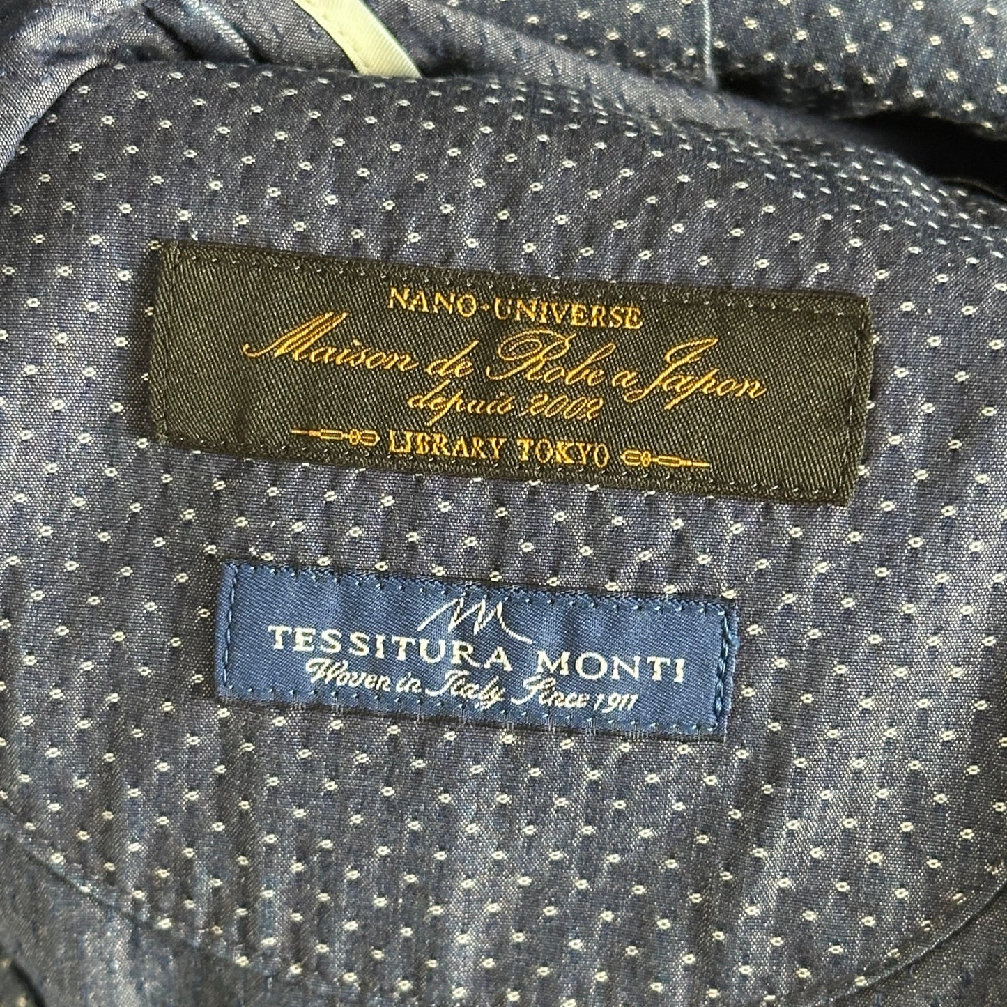 Nano Universe Library Tokyo Blue Polka Dot Blazer