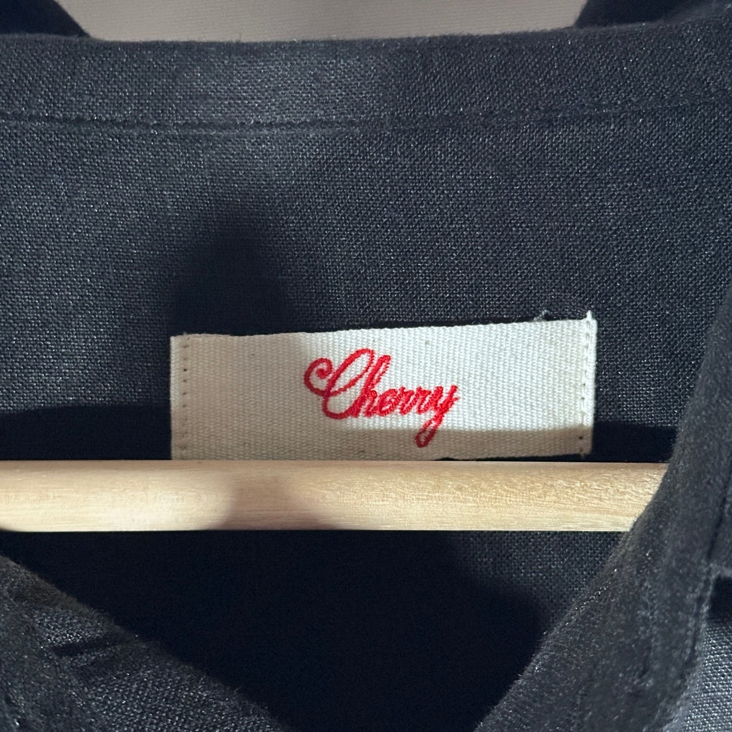Cherry LA Washed Black Linen Western Shirt