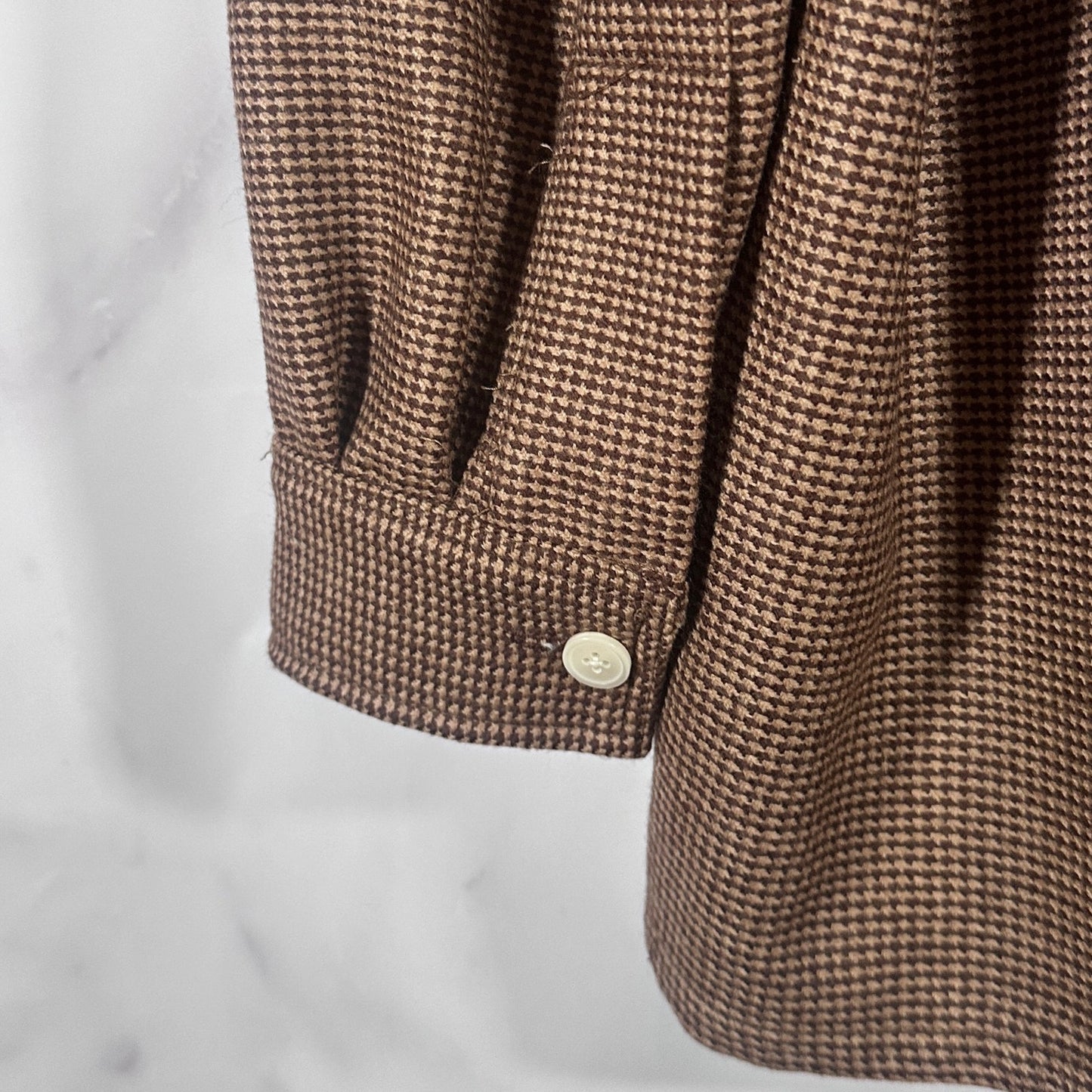 Bode Houndstooth Brown Chore Shirt