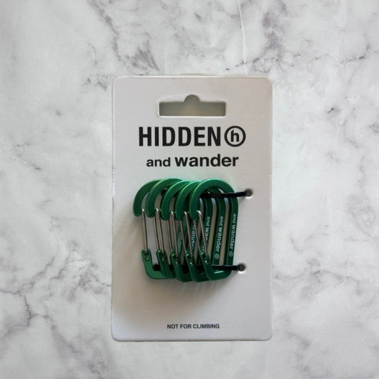 Hidden NY x And Wander Green Carabiner Set