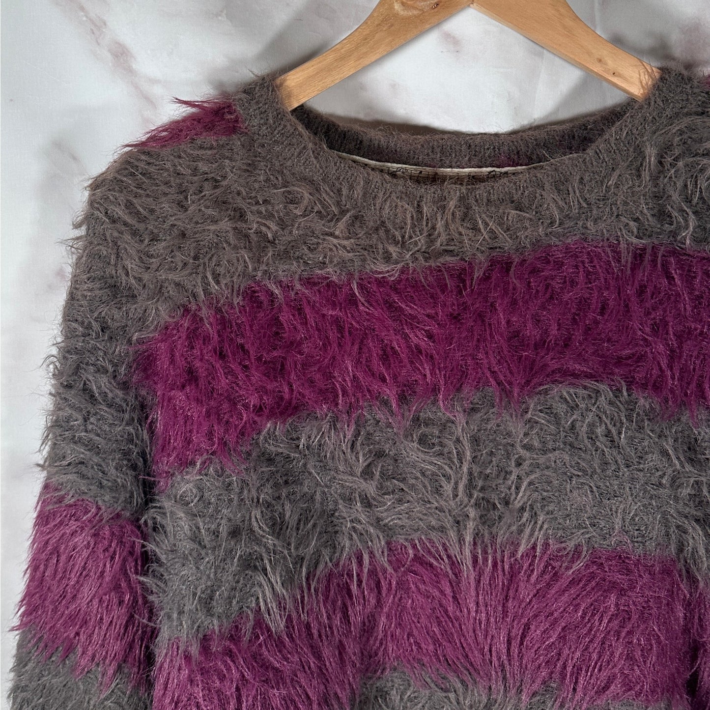 Number (N)ine Purple/Grey Mohair Striped Sweater