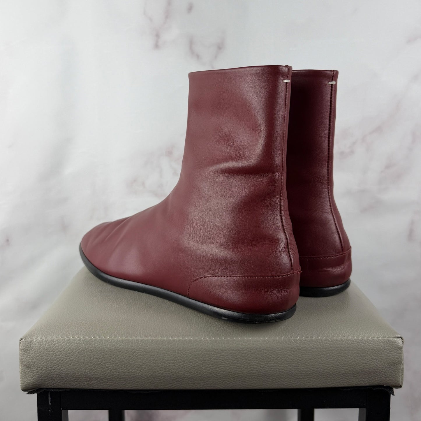 Maison Margiela Red Flat Tabi Ankle Boots