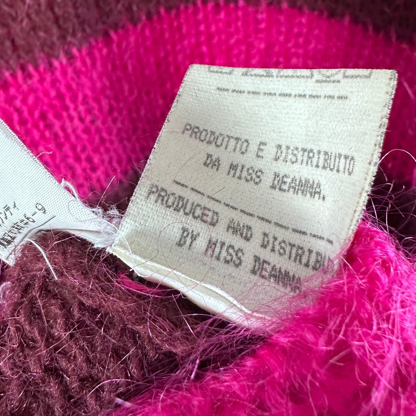 Maison Margiela Miss Deanna Pink Striped Mohair Sweater