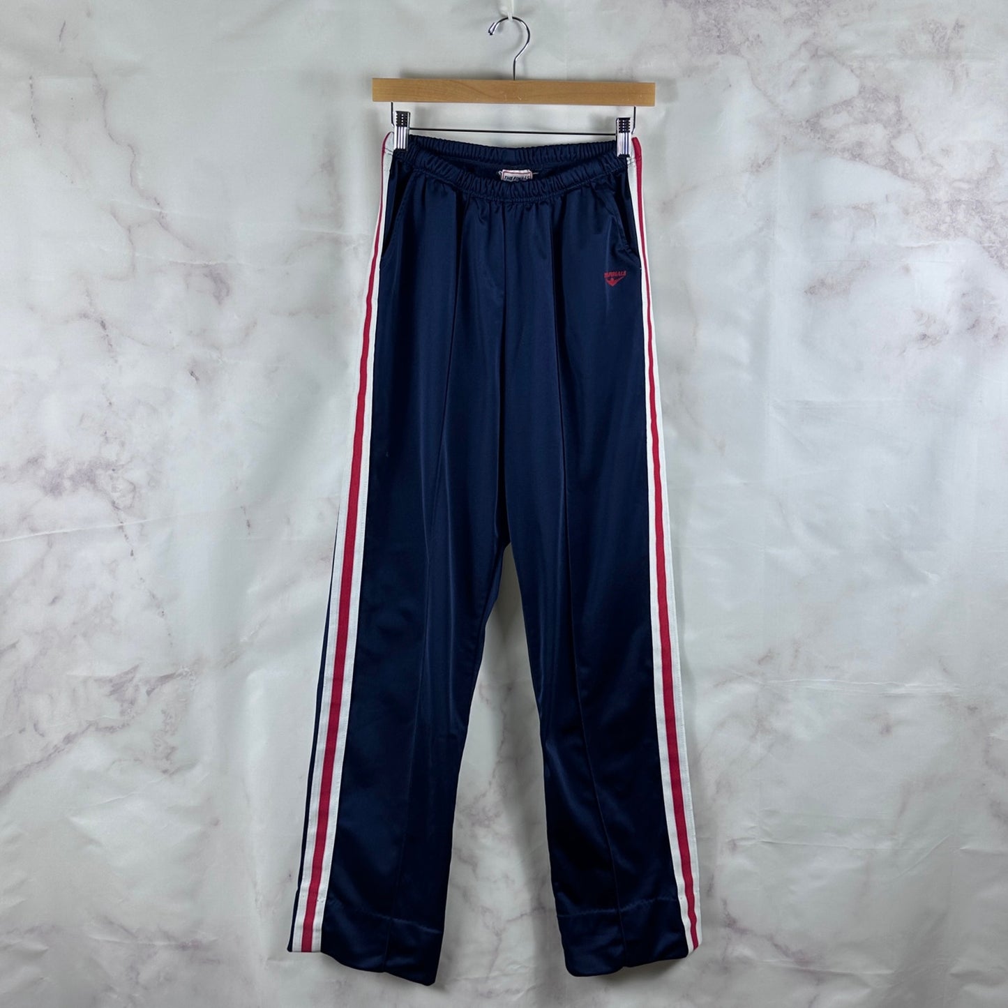 Vintage 80s The Finals Navy Pleated Track Pants