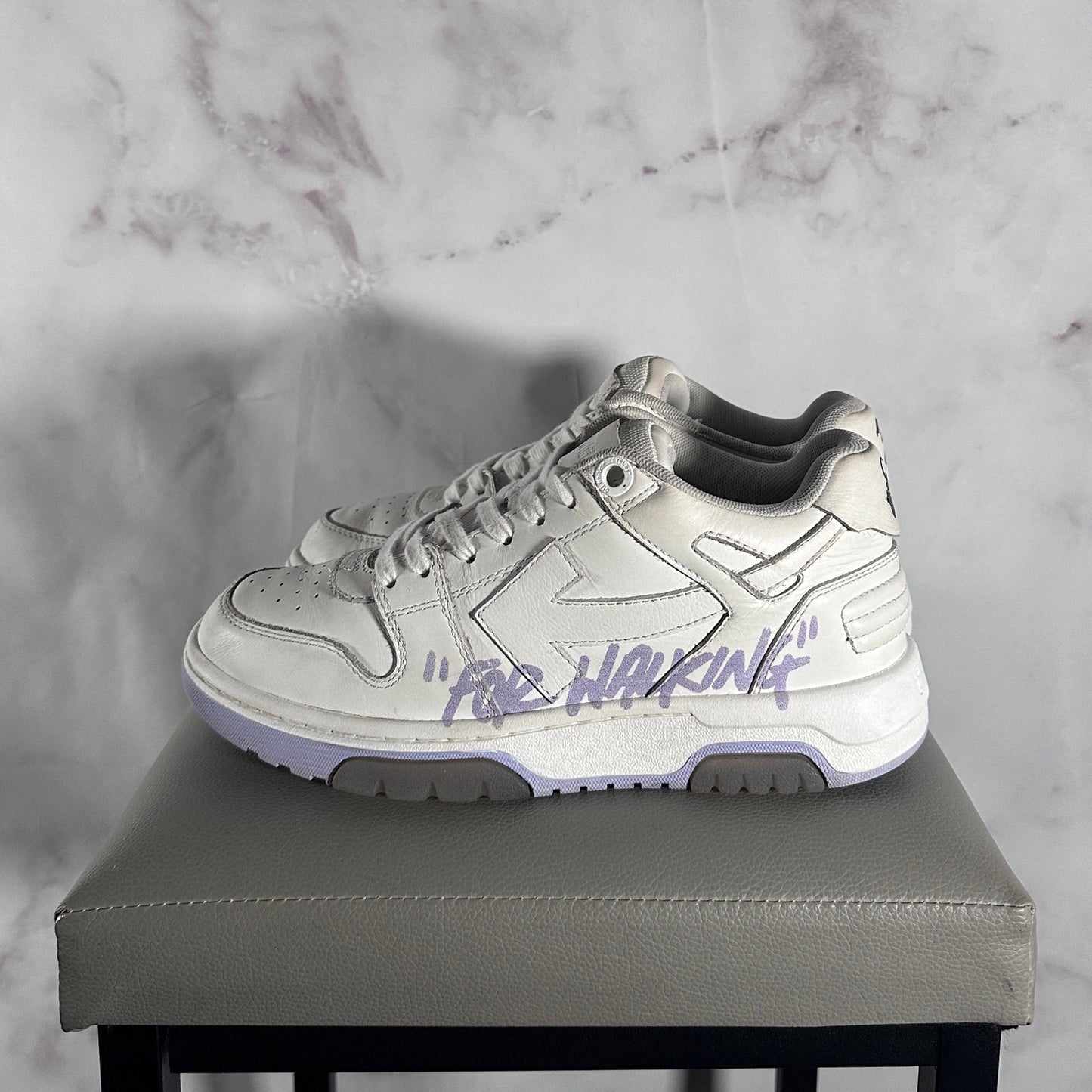 Off-White White/Lavender Out of Office “For Walking”