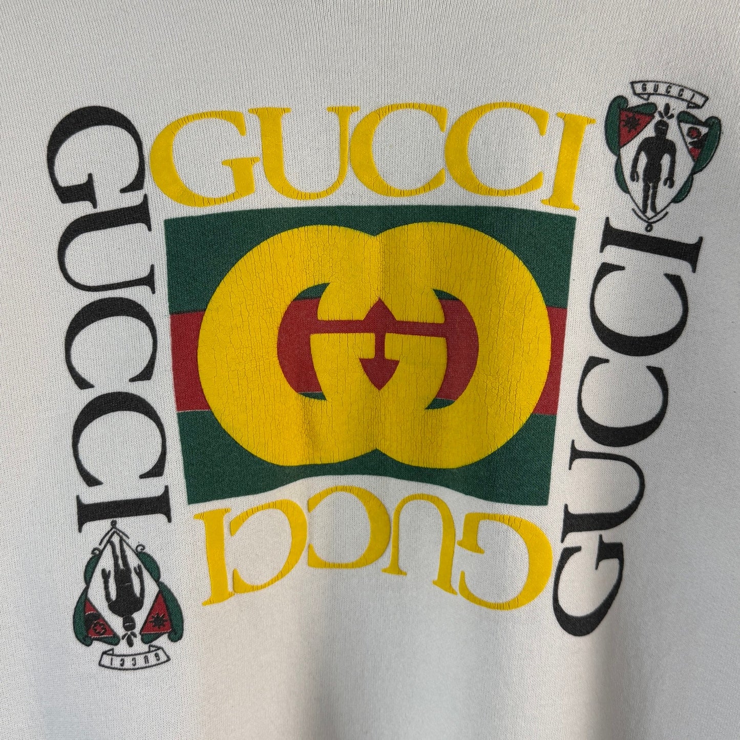 Vintage 90s Gucci Bootleg White Crewneck