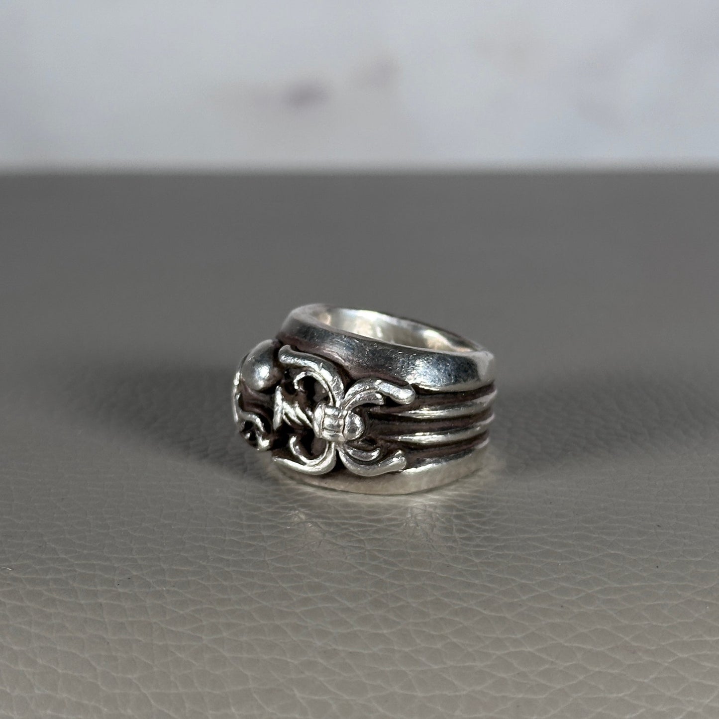 Chrome Hearts Silver Heart Dagger Ring