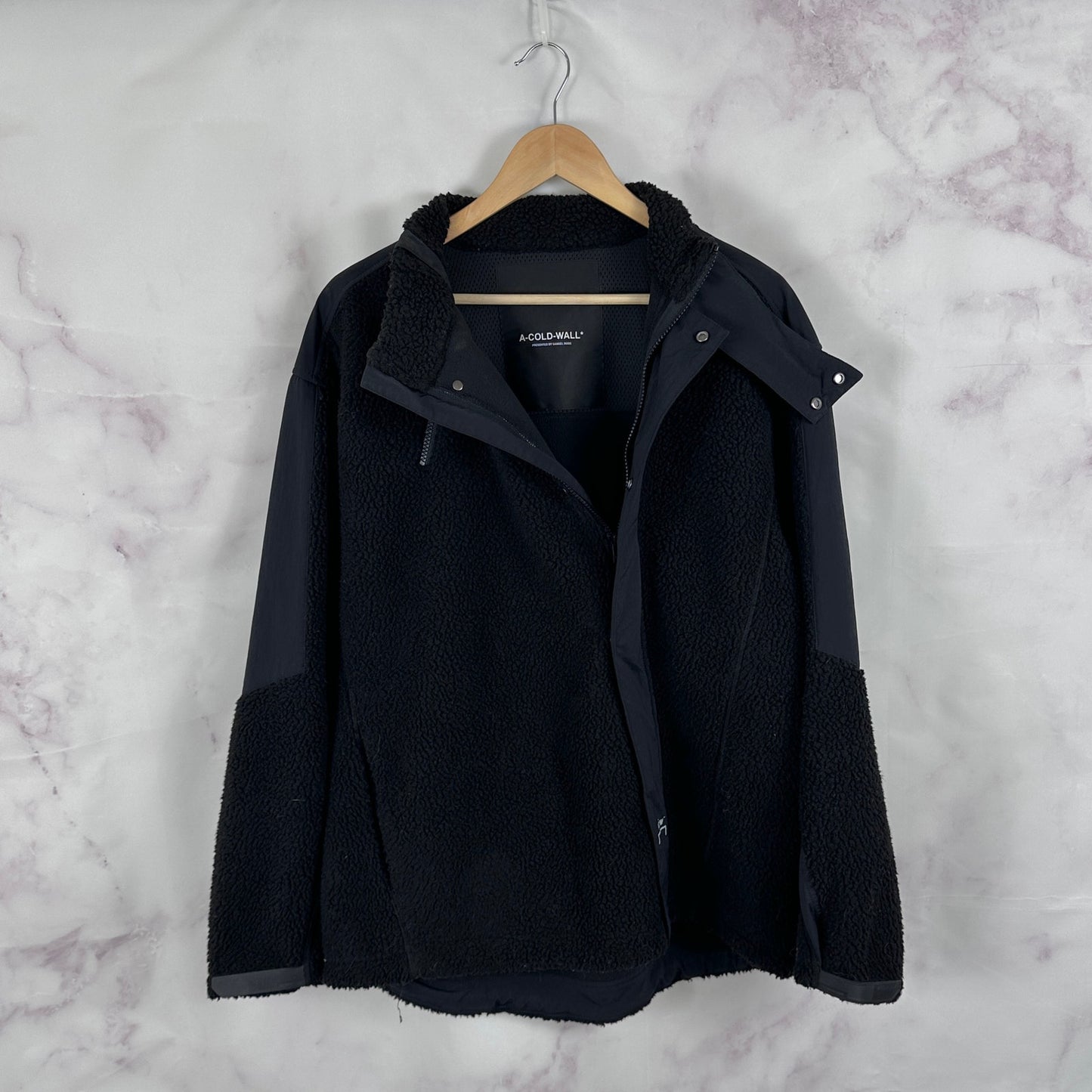 A Cold Wall Black Bias Asymmetrical Pile Fleece