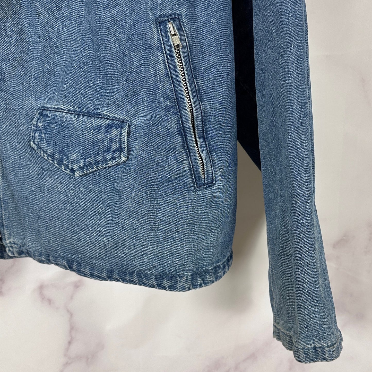 Beams Light Wash Moto Denim Jacket
