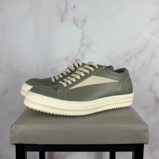 Rick Owens Leather Vintage Sneaks Celadon/Milk
