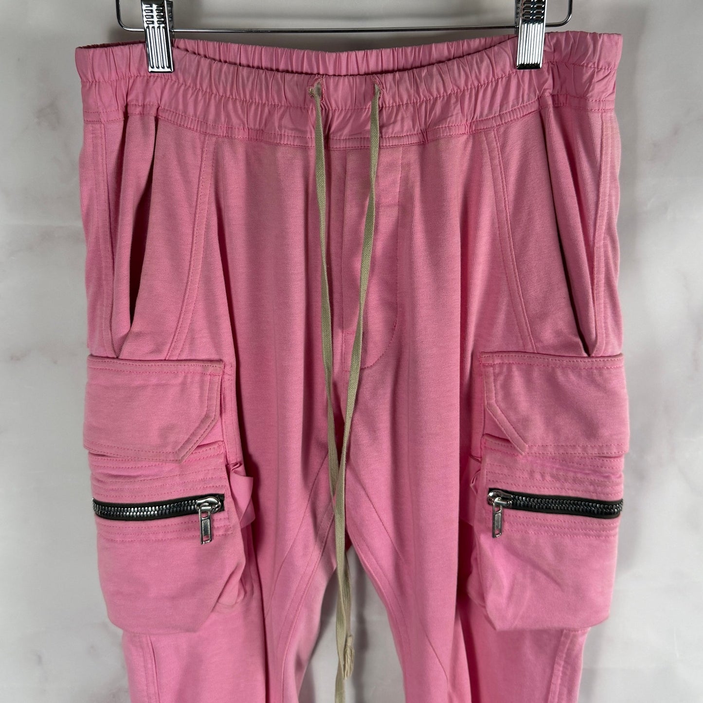 Rick Owens S/S21 Mastodon Pop Pink Cargo Sweatpants