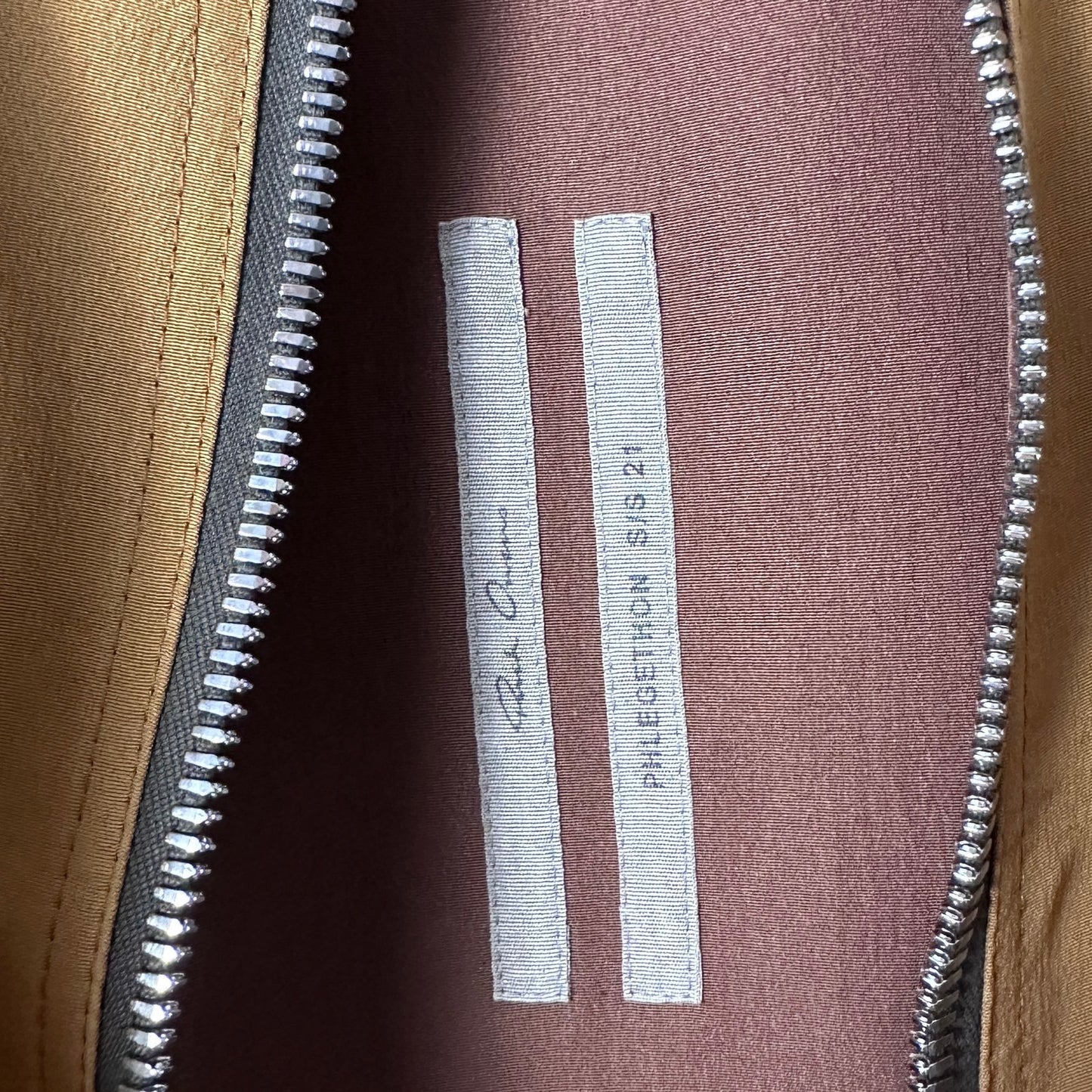 Rick Owens S/S21 Phlegethon Honey/Throat Flight Bomber Jacket