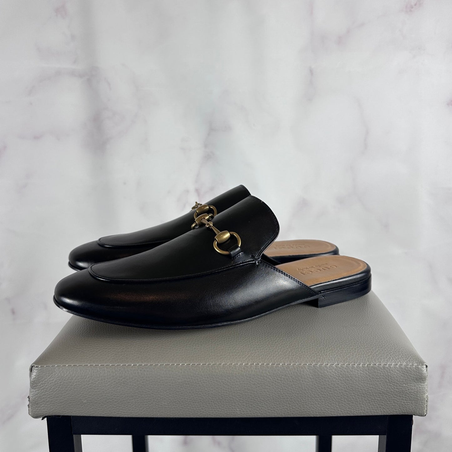 Gucci Princetown Black Leather Horsebit Mule