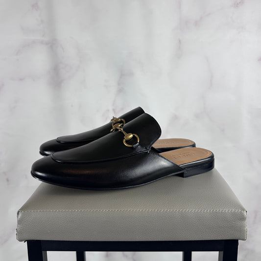 Gucci Princetown Black Leather Horsebit Mule