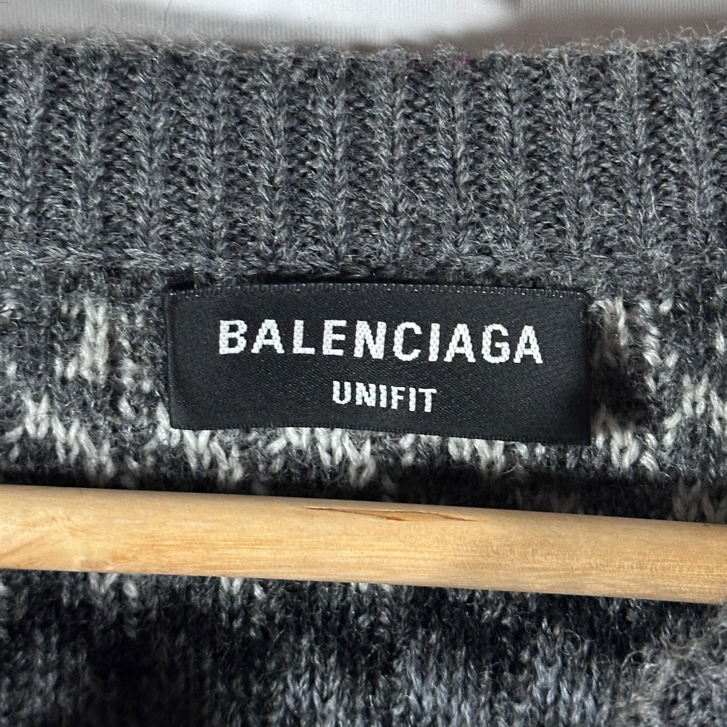 Balenciaga Grey Fair Isle Wool Sweater