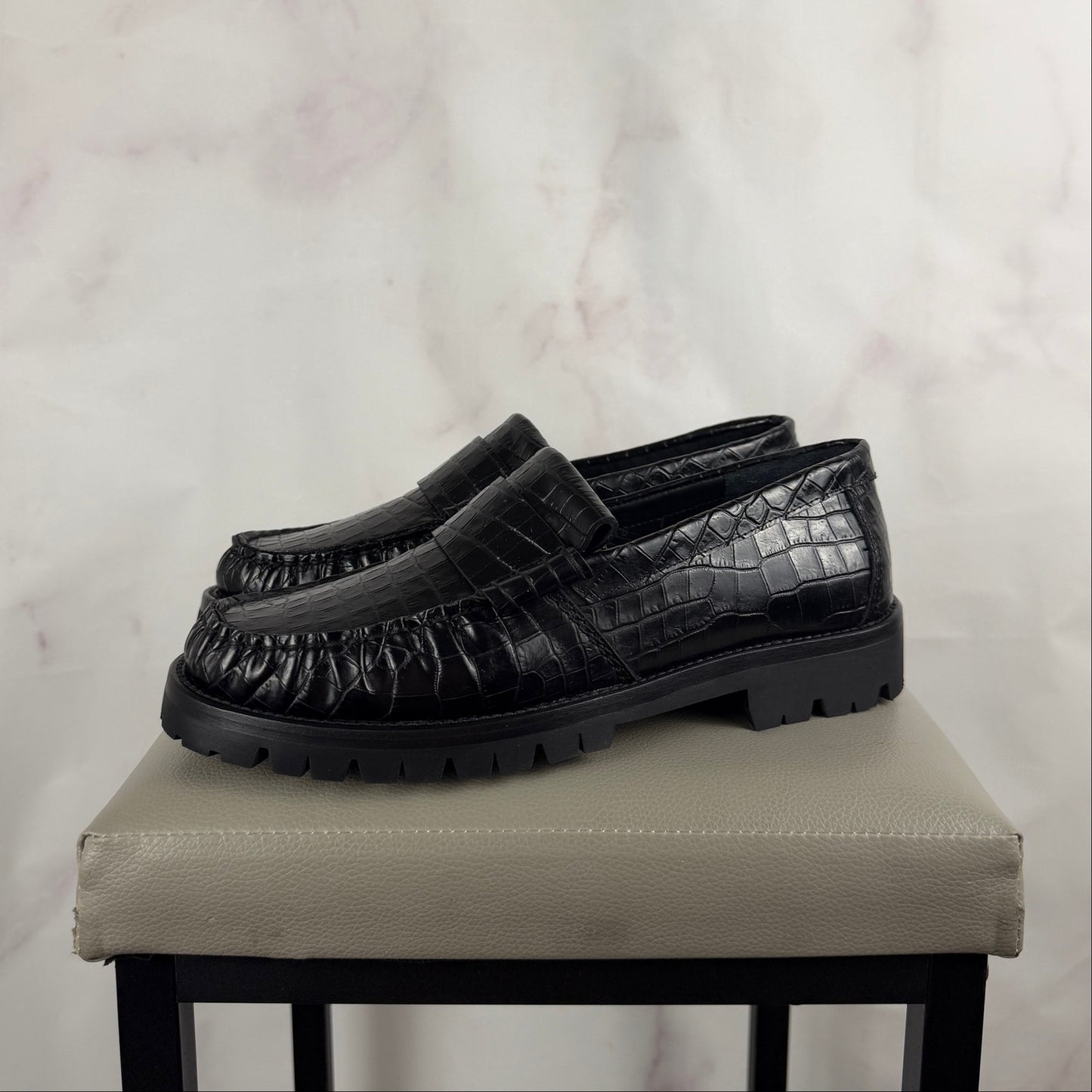 Rhude Crocodile Lug Black Loafer