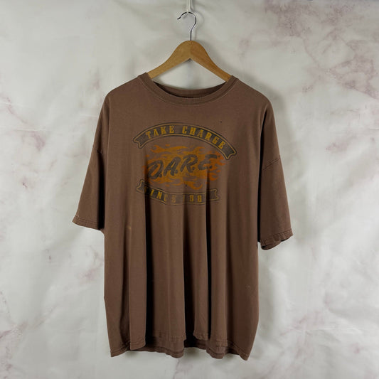 DARE Distressed Brown Tee