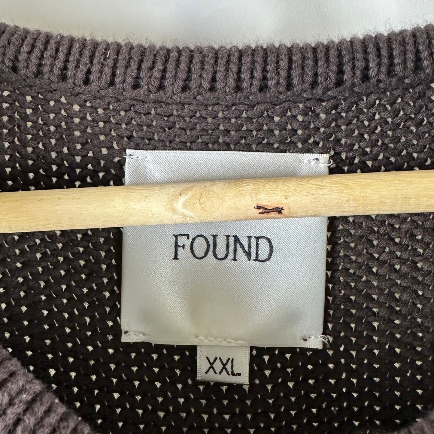 Found Co. Brown Knit Henley Sweater