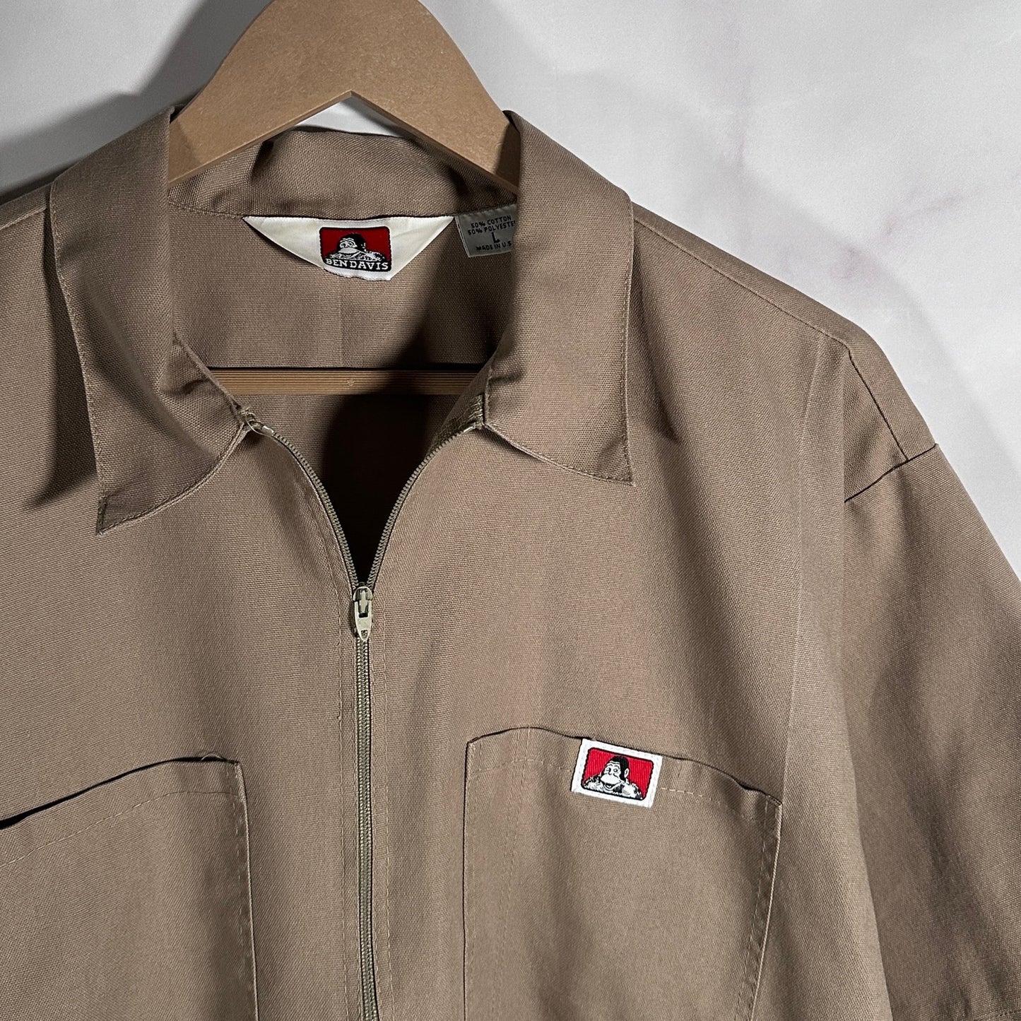 Vintage Ben Davis Tan Half-Zip Shirt