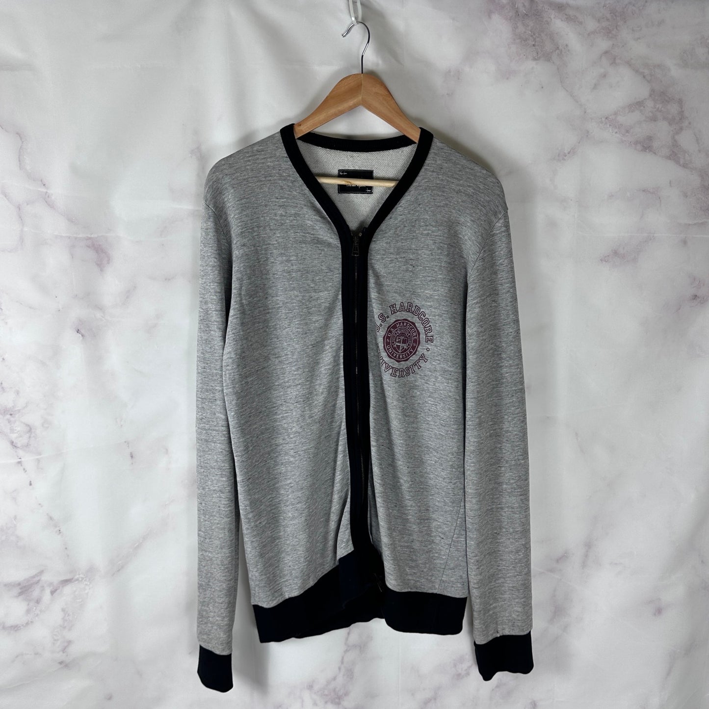 Number (N)ine A/W08 Portland Period ‘Hardcore University’ Zip-Up Cardigan Sweatshirt
