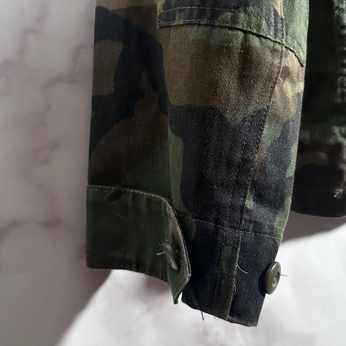 Vintage Military Woodland Camo BDU Jacket