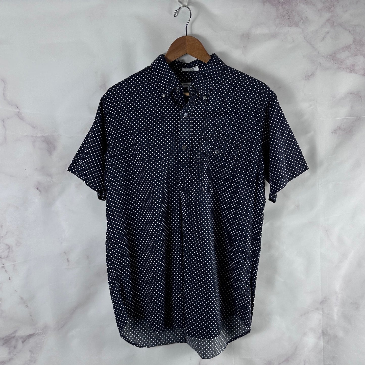 Engineered Garments Navy Polka Dot Button-Up Pullover S/S Shirt