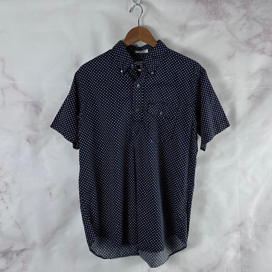 Engineered Garments Navy Polka Dot Button-Up Pullover S/S Shirt