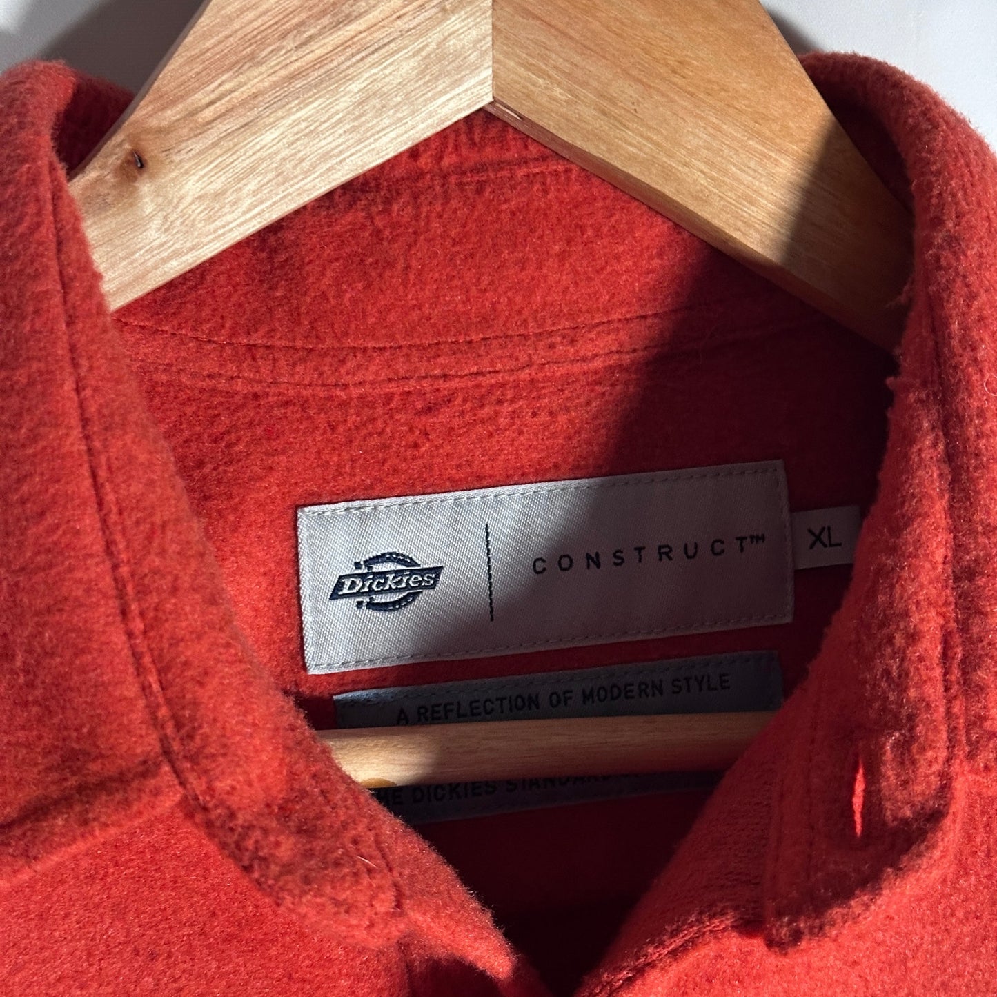 Dickies Construct Orange Fleece Button Up Shirt