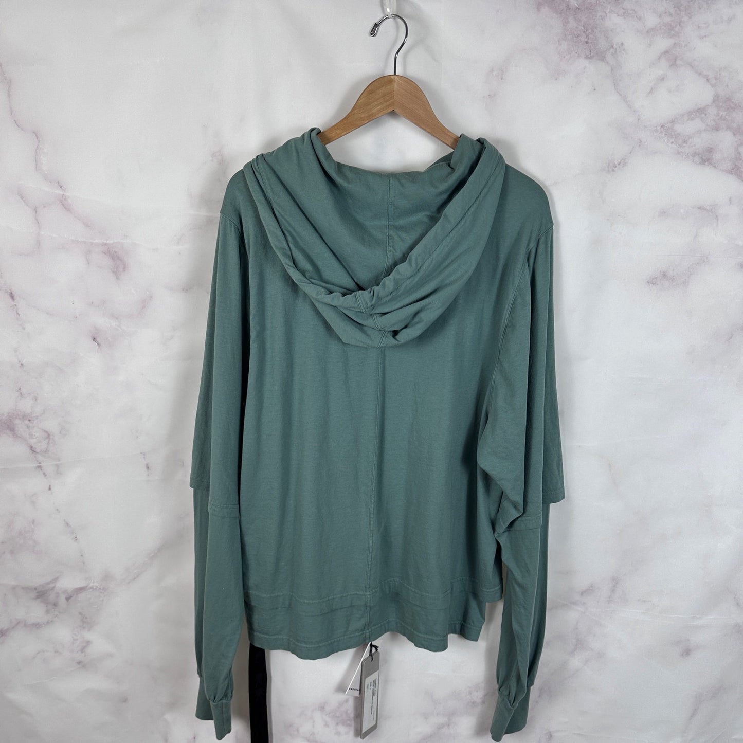 Rick Owens DRKSHDW Hustler Aqua Layered Hoodie