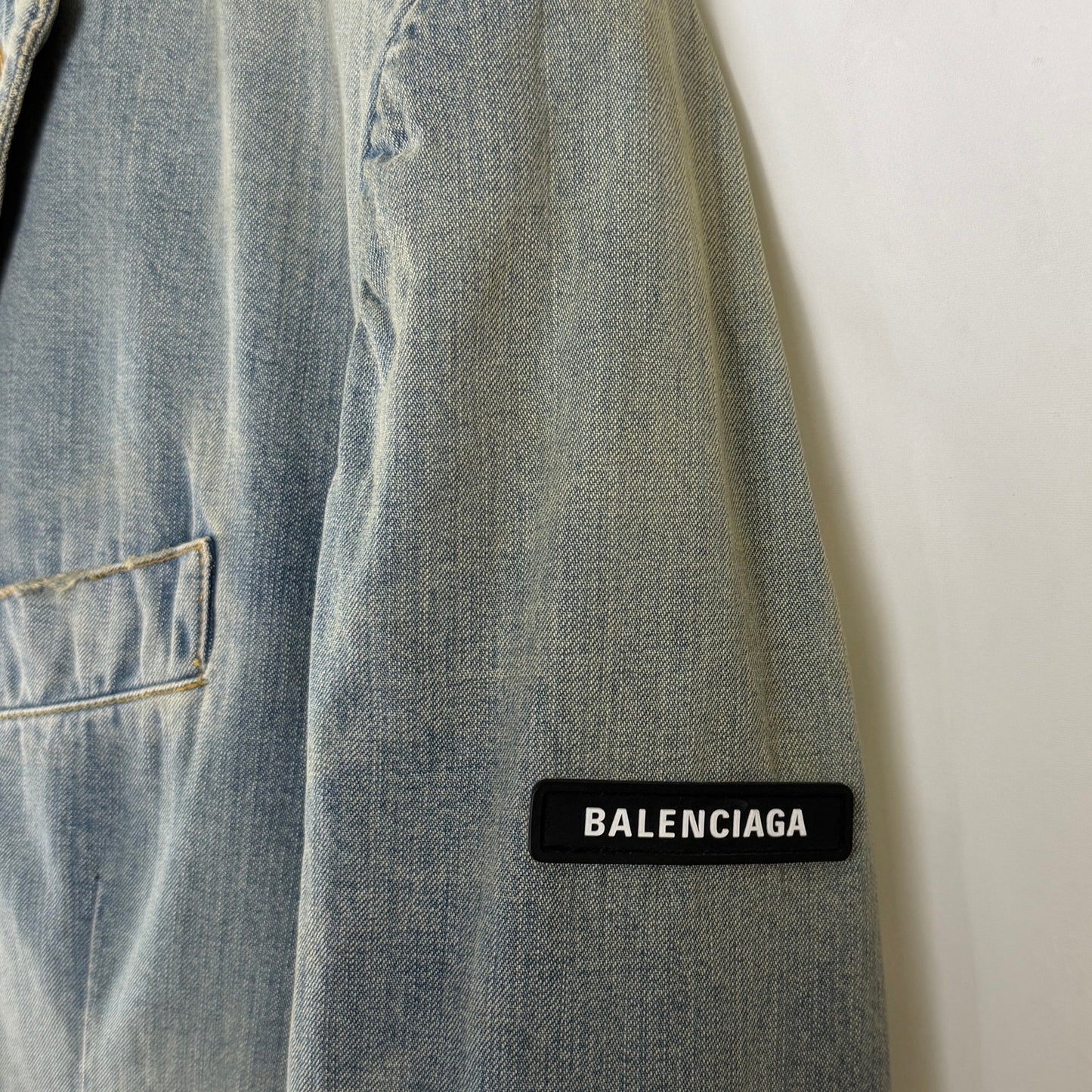Balenciaga Washed Japanese Denim Blondie Blazer