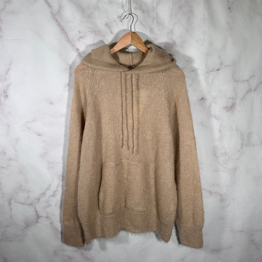 Auralee Mohair Knit Tan Brushed Super Kid P/O Parka Hoodie