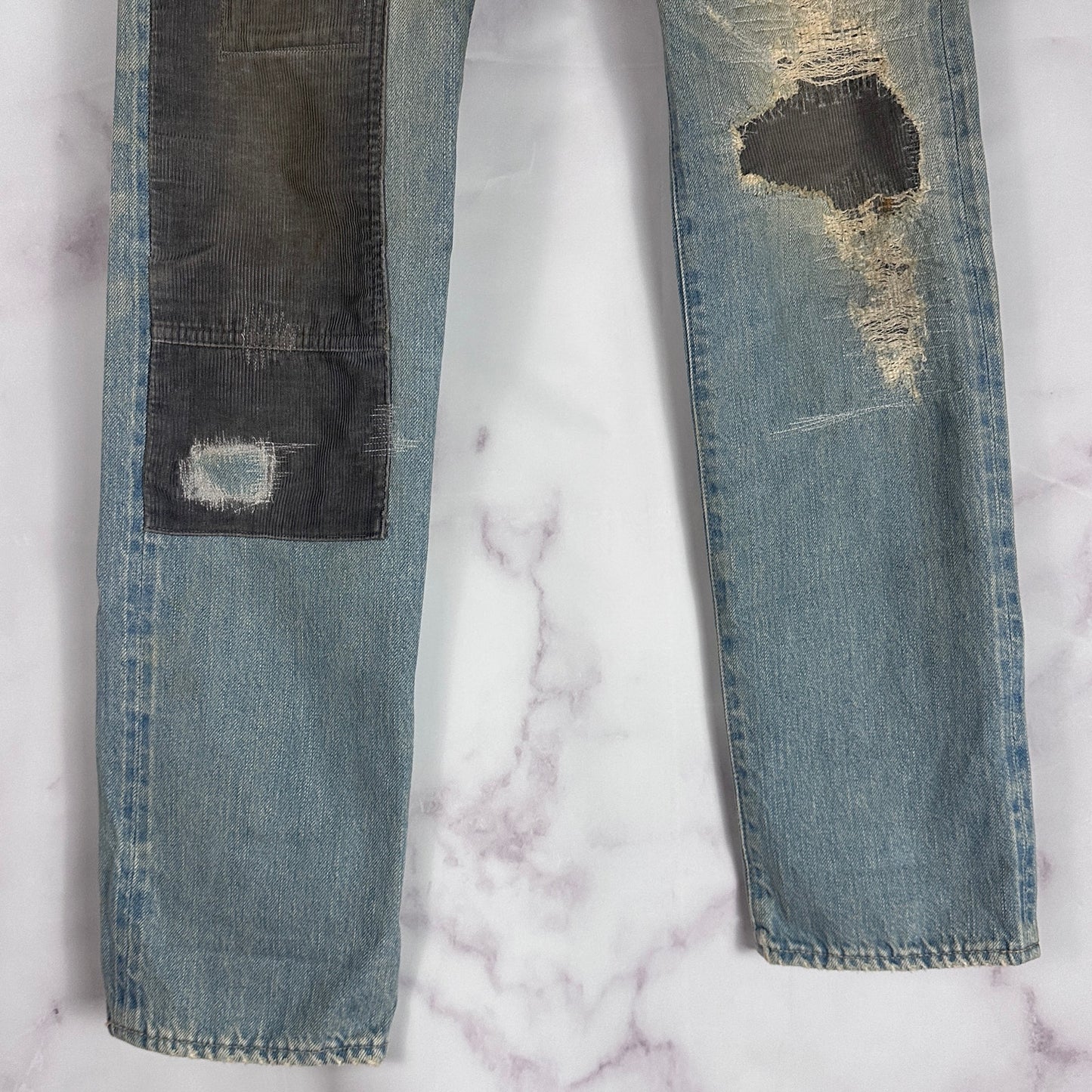 Hysteric Glamour Light Wash Selvedge Repaired Denim