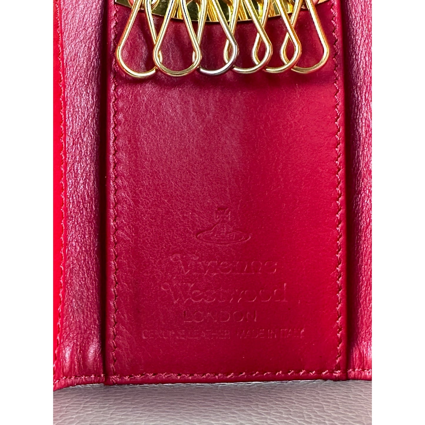 Vivienne Westwood Red Orb Embossed Keyholder