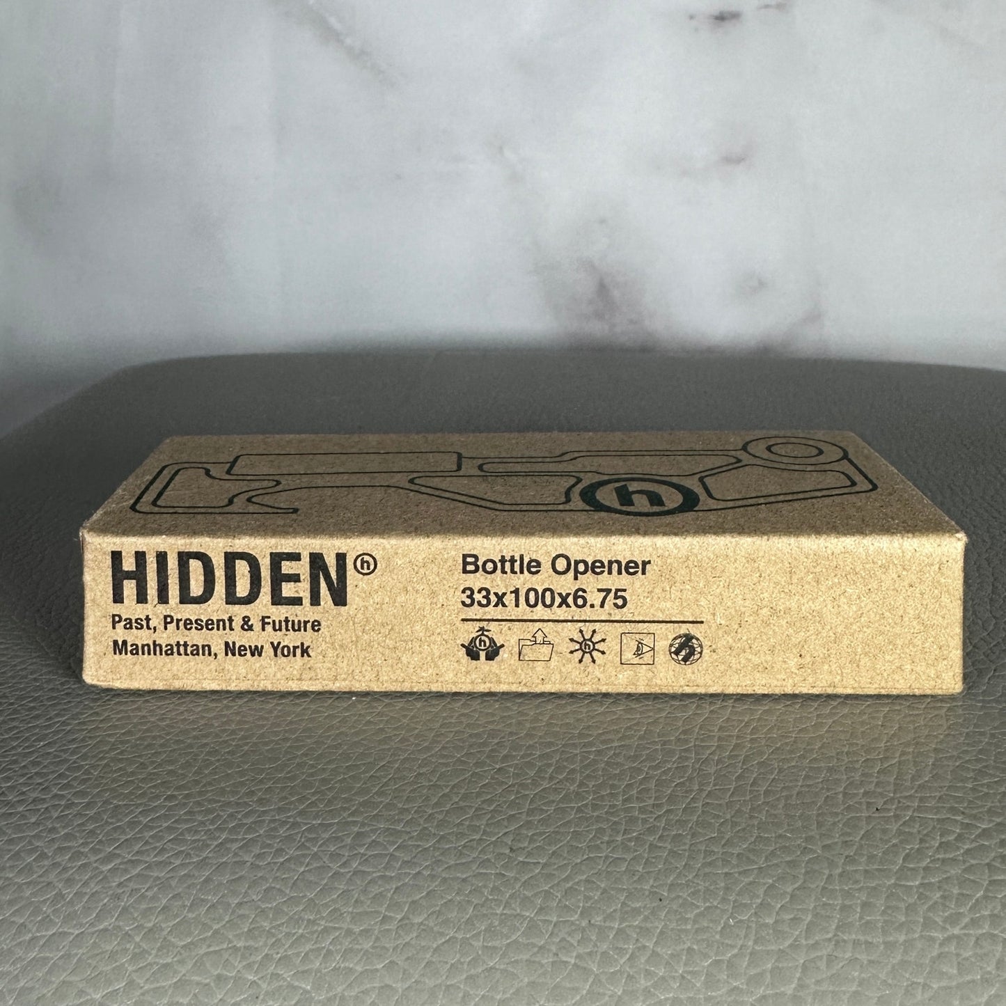 Hidden NY Black Aluminum Bottle Opener