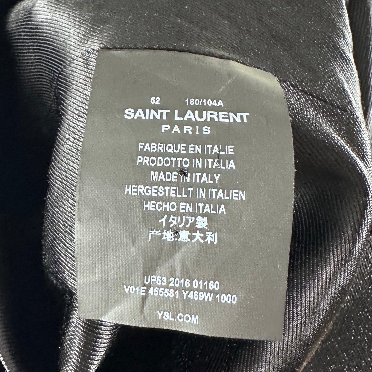 Saint Laurent Paris Never Say Never Black Embellished Bomber