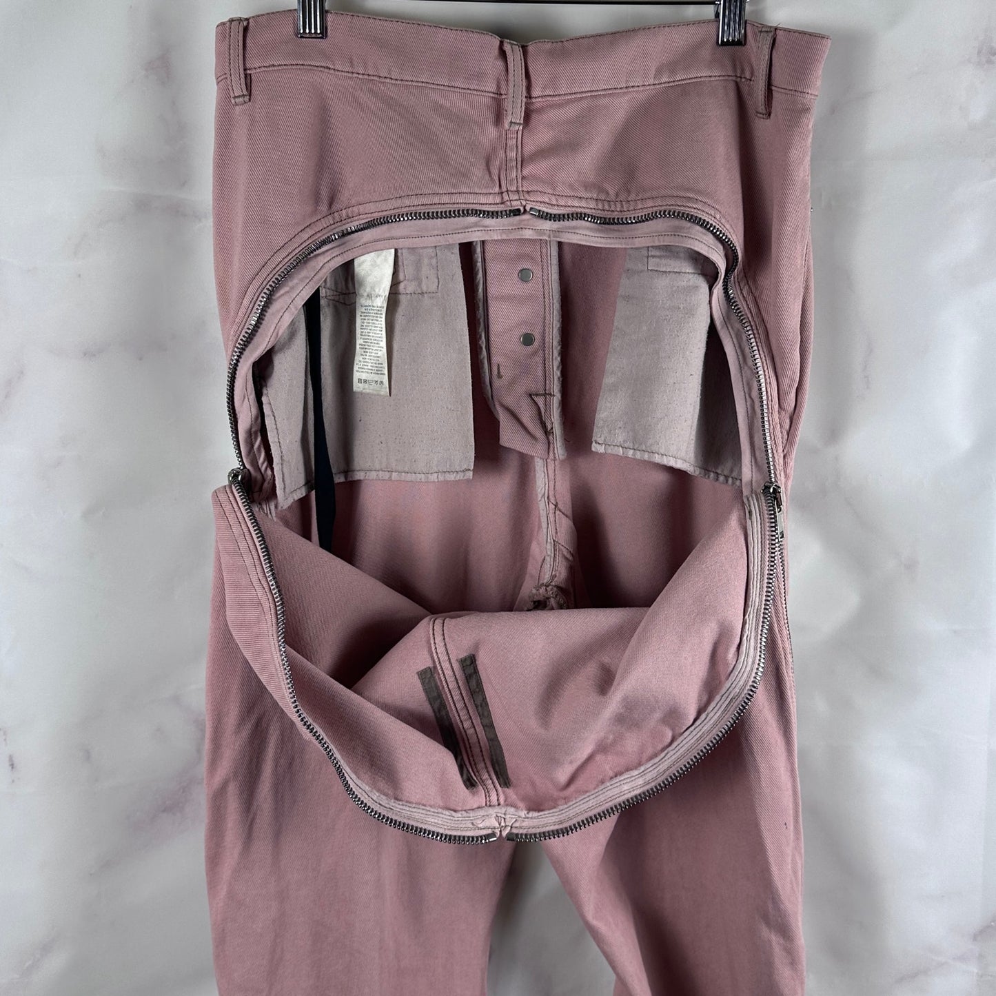 Rick Owens DRKSHDW S/S23 Edfu Bolan Banana Cut Faded Pink Denim