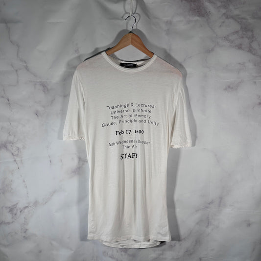 RAF Simons S/S05 Staff ‘Thin Air’ White Text Tee