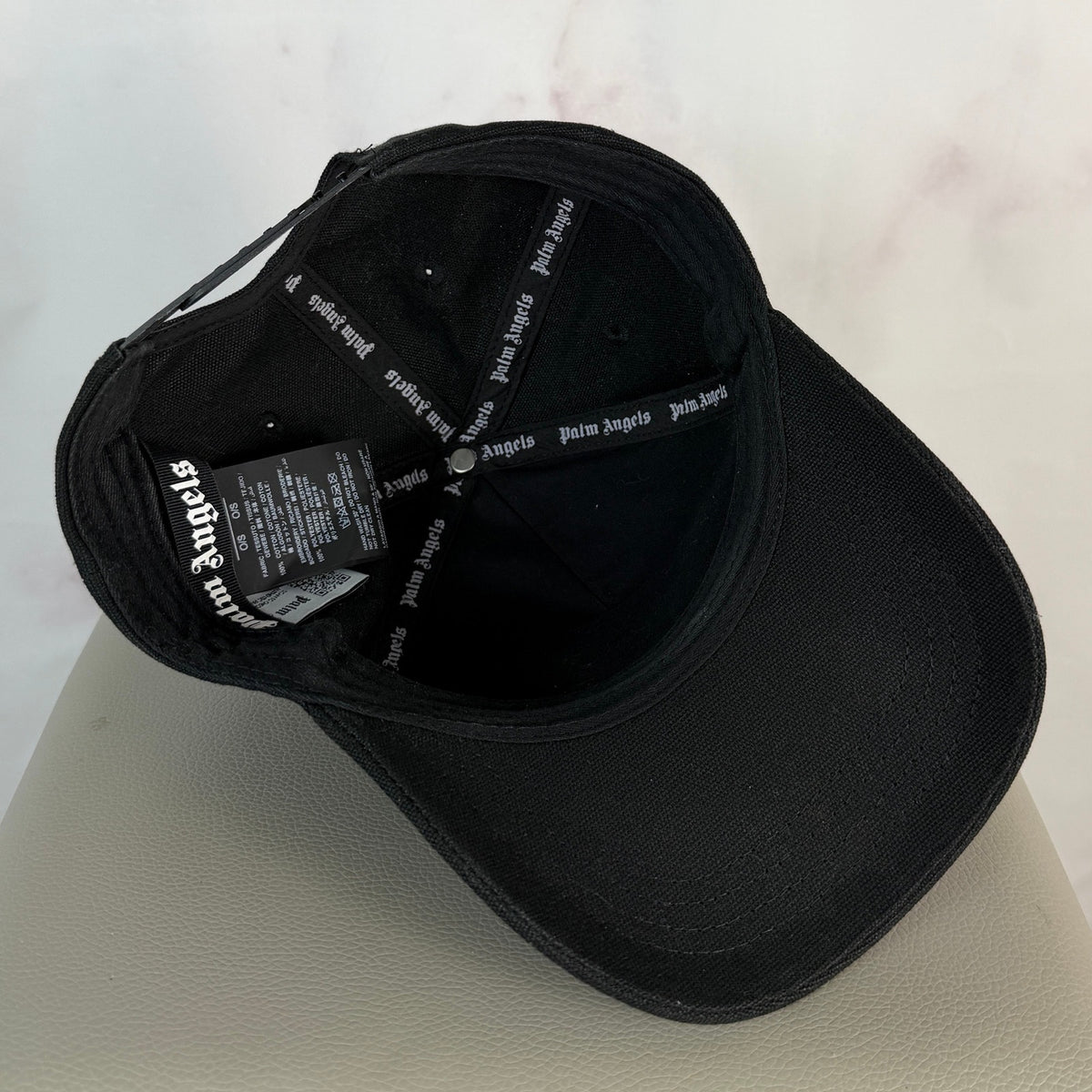 Palm Angels Black Embroidered Classic Logo Cap
