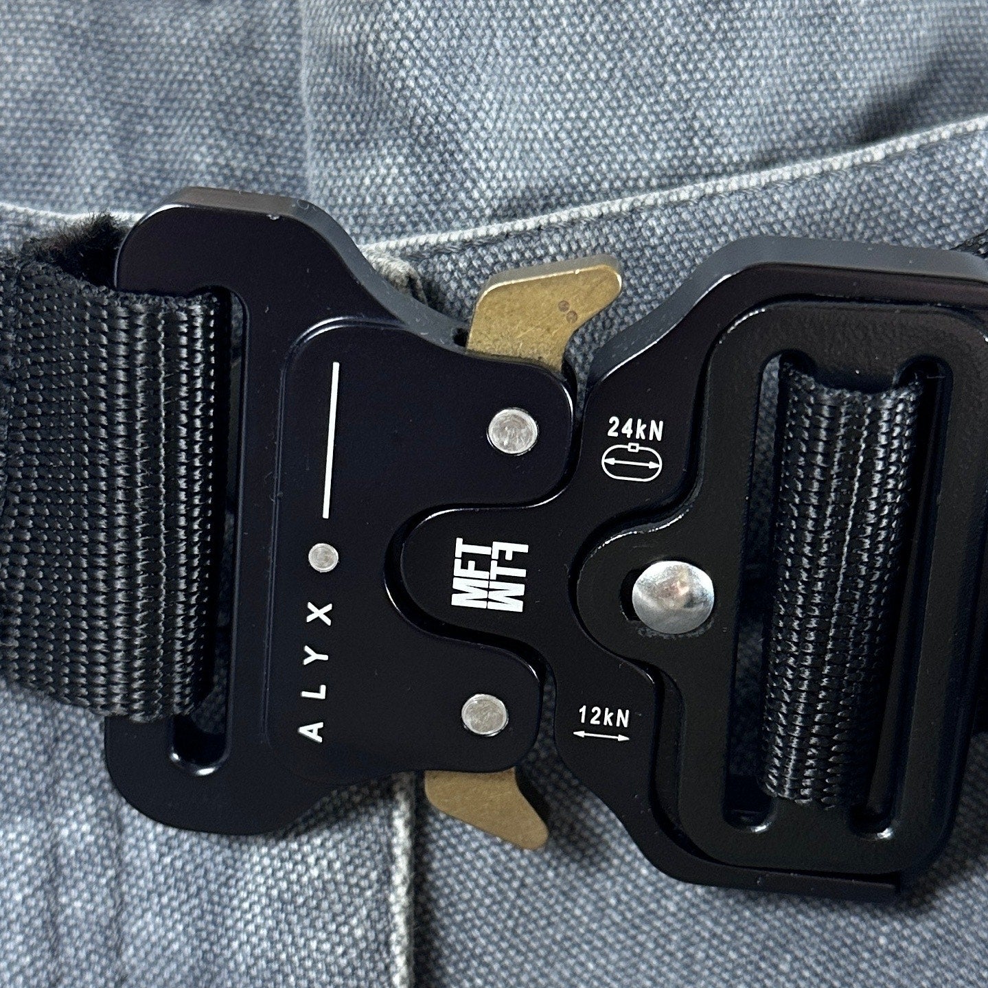 Alyx Distressed Grey Double Knee Slacker Carpenter Pants & Belt