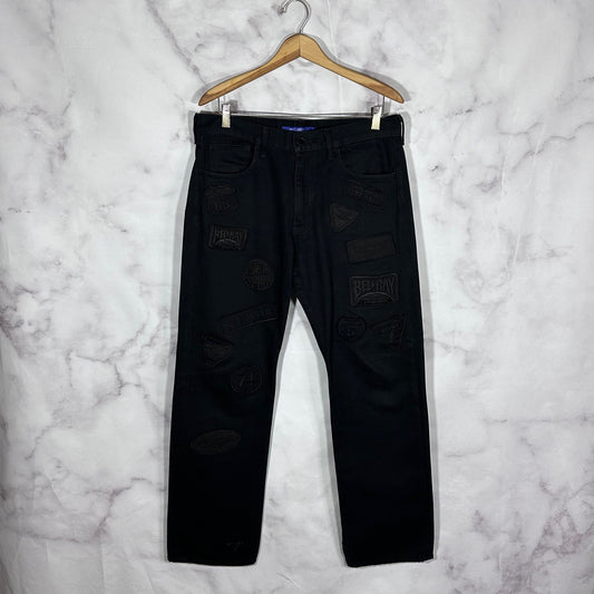 Comme des Garcons Junya Watanabe Man 2002 Black on Black Biker Patch Denim