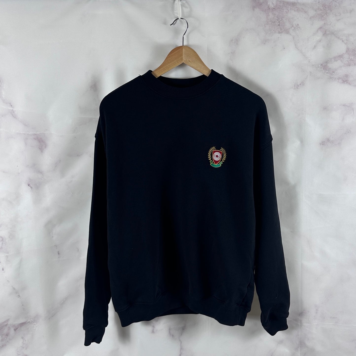 Yeezy Season 5 Calabasas Black Crest Crewneck Sweatshirt