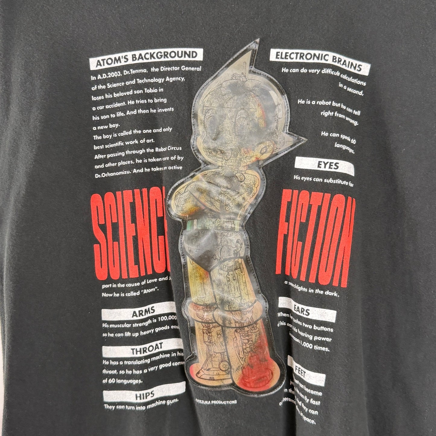 Vintage Tezuka Osamu Astroboy Holographic Black Tee