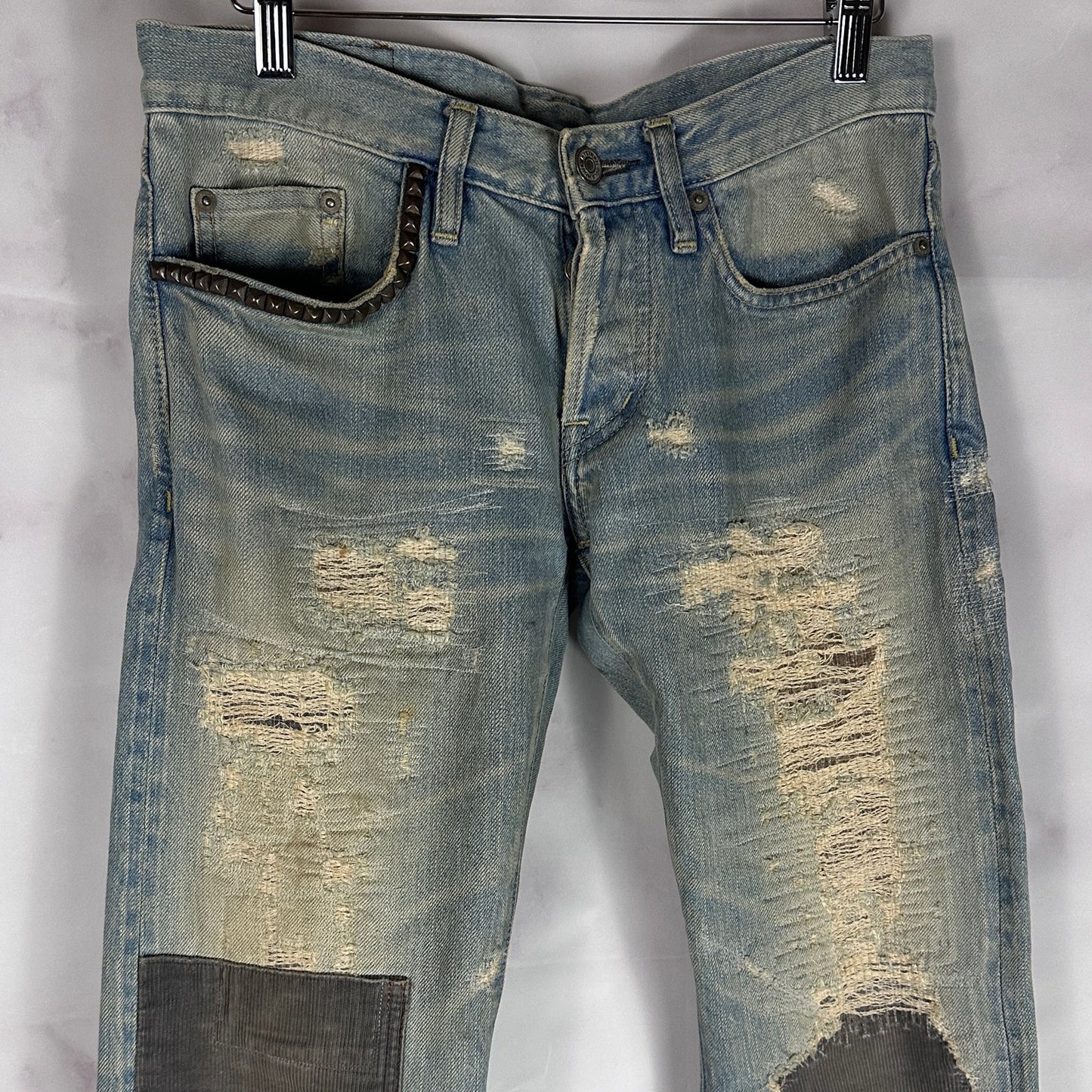 Hysteric Glamour Light Wash Selvedge Repaired Denim