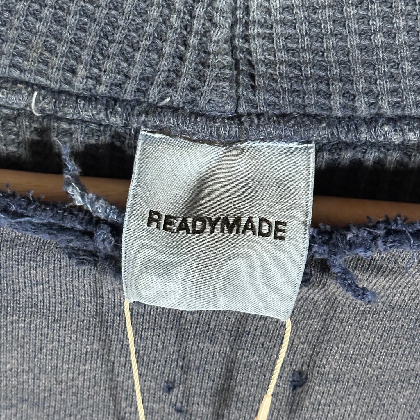 READYMADE Navy Double Face Distressed Hoodie